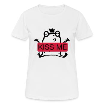 Embrasse-moi la grenouille - T-shirt respirant Femme - blanc - Devant - AI Model Female 172 dark (172cm)