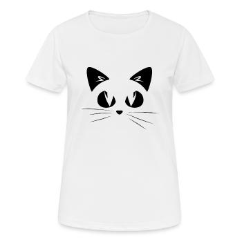 BLACK ANGRY CAT 2 - ANGRY CAT SCHWARZ 2 - Frauen T-Shirt atmungsaktiv - Weiß - Vorne - AI Model Female 172 dark (172cm)