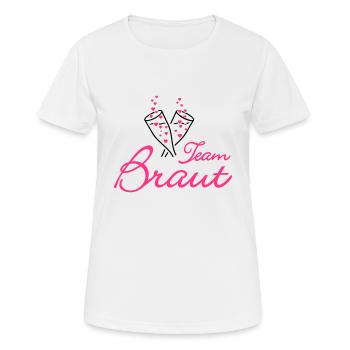 Team Braut Junggesellinnenabschied Junggesellin - Frauen T-Shirt atmungsaktiv - Weiß - Vorne - AI Model Female 172 dark (172cm)