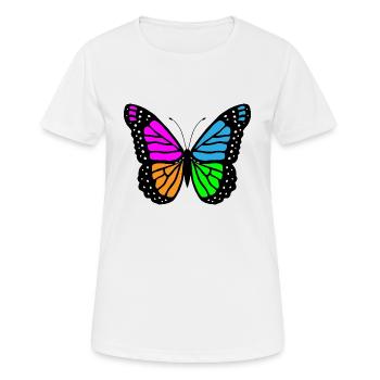 Papillon papillon - T-shirt respirant Femme - blanc - Devant - AI Model Female 172 dark (172cm)