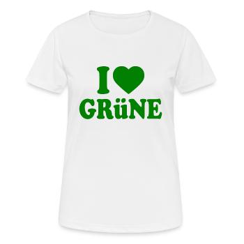 j'adore les verts - T-shirt respirant Femme - blanc - Devant - AI Model Female 172 dark (172cm)