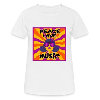 Hippie Peace Music Retro T-Shirt - Women's Breathable T-Shirt - white - Front - AI Model Female 172 dark (172cm)