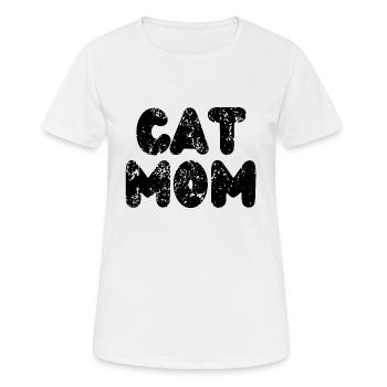 Cat Mom - Frauen T-Shirt atmungsaktiv - Weiß - Vorne - AI Model Female 172 dark (172cm)