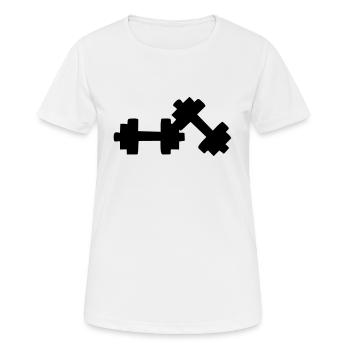 Hanteln, Kraftsport - Frauen T-Shirt atmungsaktiv - Weiß - Vorne - AI Model Female 172 dark (172cm)