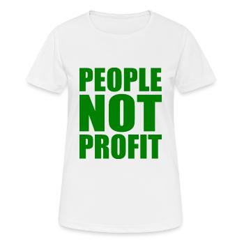 People not profit - T-shirt respirant Femme - blanc - Devant - AI Model Female 172 dark (172cm)