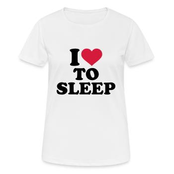 Schlafen - Frauen T-Shirt atmungsaktiv - Weiß - Vorne - AI Model Female 172 dark (172cm)