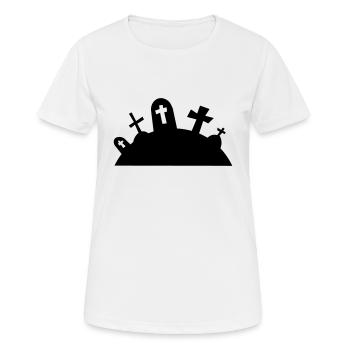 Graves cimetière halloween / cimetière tombes - T-shirt respirant Femme - blanc - Devant - AI Model Female 172 dark (172cm)