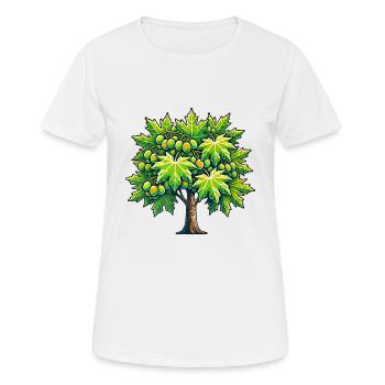 Feuille d’érable Érable Canadien Canada Nature - T-shirt respirant Femme - blanc - Devant - AI Model Female 172 dark (172cm)