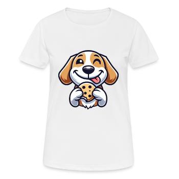 Beagle Hund Nachtisch Cookie Süßigkeit - Frauen T-Shirt atmungsaktiv - Weiß - Vorne - AI Model Female 172 dark (172cm)