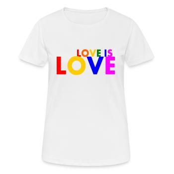 Love is love - T-shirt respirant Femme - blanc - Devant - AI Model Female 172 dark (172cm)