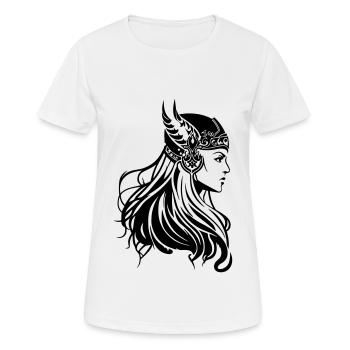 Wikinger Frau Kriegerin Viking - Frauen T-Shirt atmungsaktiv - Weiß - Vorne - AI Model Female 172 dark (172cm)