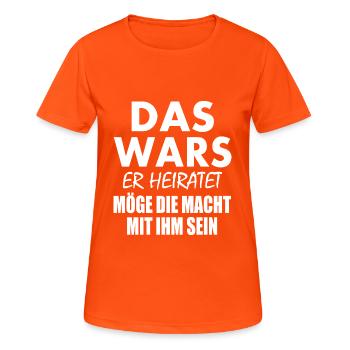 Das wars - Frauen T-Shirt atmungsaktiv - Neonorange - Vorne - AI Model Female 172 dark (172cm)