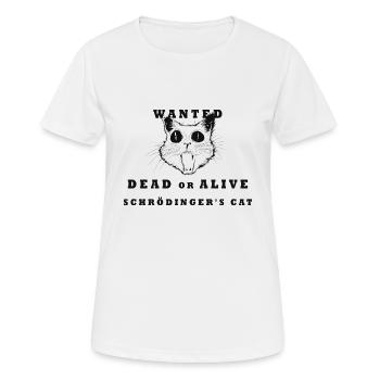 Crazy Cat Schrödingers’s Cat - T-shirt respirant Femme - blanc - Devant - AI Model Female 172 dark (172cm)