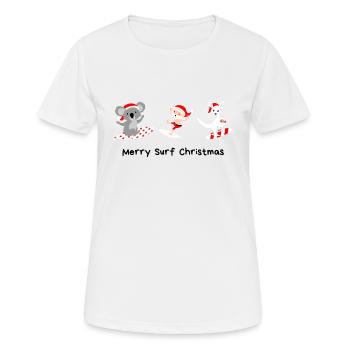 Happy Surf Christmas - Frauen T-Shirt atmungsaktiv - Weiß - Vorne - AI Model Female 172 dark (172cm)