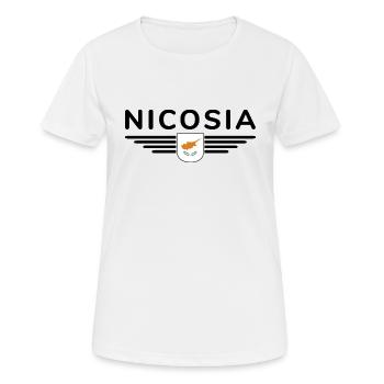Nicosia Design – Capitale de Chypre - T-shirt respirant Femme - blanc - Devant - AI Model Female 172 dark (172cm)