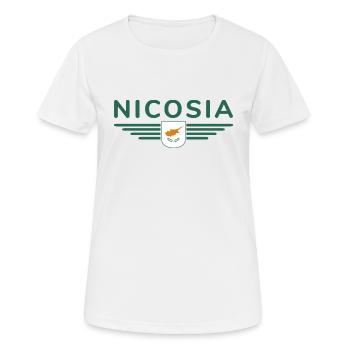 Nicosia Design – Capitale de Chypre - T-shirt respirant Femme - blanc - Devant - AI Model Female 172 dark (172cm)