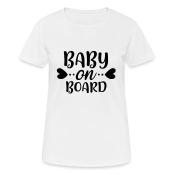 Bébé à bord 01 - T-shirt respirant Femme - blanc - Devant - AI Model Female 172 dark (172cm)