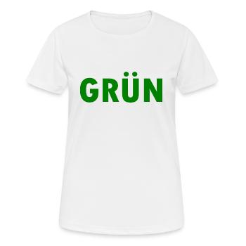 Grün - Frauen T-Shirt atmungsaktiv - Weiß - Vorne - AI Model Female 172 dark (172cm)