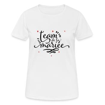 Team de la mariée - EVJF - T-shirt respirant Femme - blanc - Devant - AI Model Female 172 dark (172cm)