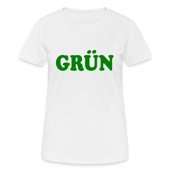Grün - Frauen T-Shirt atmungsaktiv - Weiß - Vorne - AI Model Female 172 dark (172cm)