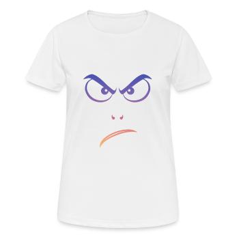 angry shirt, grimmiger Blick, angry eyes - Frauen T-Shirt atmungsaktiv - Weiß - Vorne - AI Model Female 172 dark (172cm)