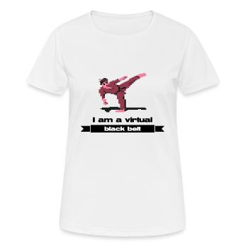 8 Bit Martial Arts Gamer Shirt - Frauen T-Shirt atmungsaktiv - Weiß - Vorne - AI Model Female 172 dark (172cm)