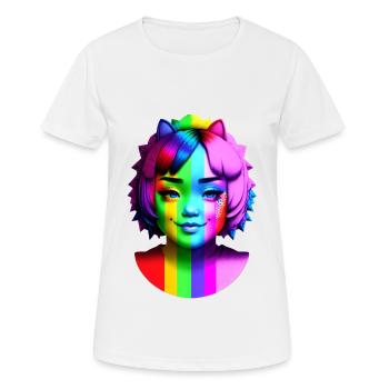 Stolz lesbisch - Frauen T-Shirt atmungsaktiv - Weiß - Vorne - AI Model Female 172 dark (172cm)