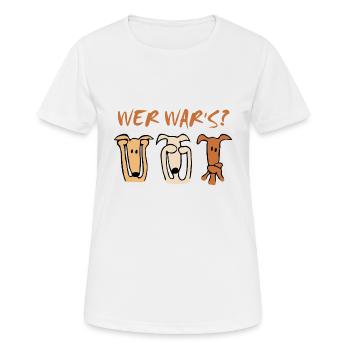 Wer war's? - Frauen T-Shirt atmungsaktiv - Weiß - Vorne - AI Model Female 172 dark (172cm)
