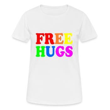 Free hugs - T-shirt respirant Femme - blanc - Devant - AI Model Female 172 dark (172cm)