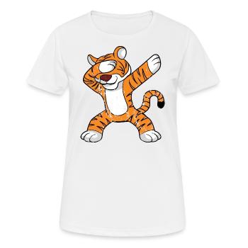 Retro Vintage Grunge Style Dabbing Dab Tiger - Frauen T-Shirt atmungsaktiv - Weiß - Vorne - AI Model Female 172 dark (172cm)