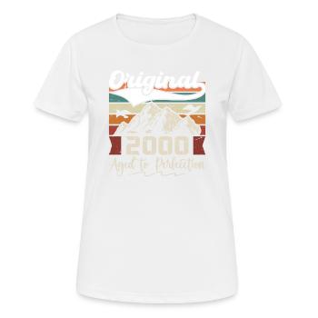 2000 - Cadeau né en 2000 - T-shirt respirant Femme - blanc - Devant - AI Model Female 172 dark (172cm)