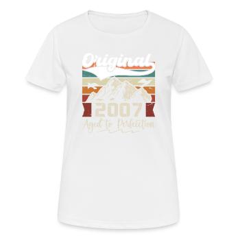 2007 - Cadeau né en 2007 - T-shirt respirant Femme - blanc - Devant - AI Model Female 172 dark (172cm)