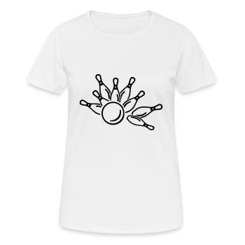 Jeu de quilles - T-shirt respirant Femme - blanc - Devant - AI Model Female 172 dark (172cm)