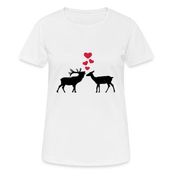 Hirsch - Frauen T-Shirt atmungsaktiv - Weiß - Vorne - AI Model Female 172 dark (172cm)