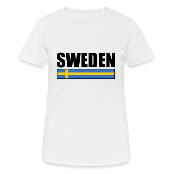 Schweden - Frauen T-Shirt atmungsaktiv - Weiß - Vorne - AI Model Female 172 dark (172cm)