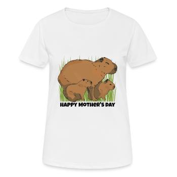Famille Capybara Fête des mères Mama Famille - T-shirt respirant Femme - blanc - Devant - AI Model Female 172 dark (172cm)