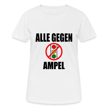 Alle gegen ampel - Frauen T-Shirt atmungsaktiv - Weiß - Vorne - AI Model Female 172 dark (172cm)