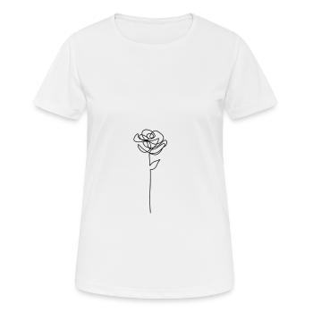Strichzeichnungen Rose Strichzeichnungen - Frauen T-Shirt atmungsaktiv - Weiß - Vorne - AI Model Female 172 dark (172cm)