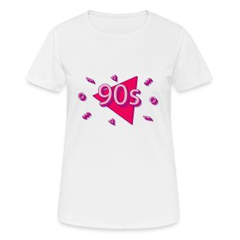 années 90 en rose Idée cadeau Années 90 Années 90 - T-shirt respirant Femme - blanc - Devant - AI Model Female 172 dark (172cm)