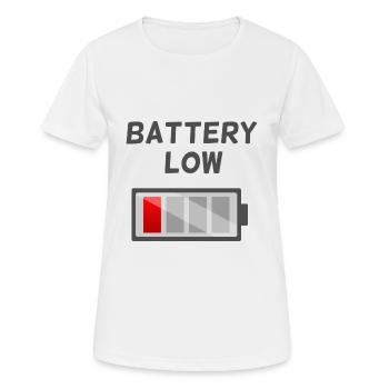 Battery low - Women's Breathable T-Shirt - white - Front - AI Model Female 172 dark (172cm)