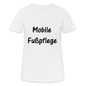 Mobile Fußpflege - Frauen T-Shirt atmungsaktiv - Weiß - Vorne - AI Model Female 172 dark (172cm)