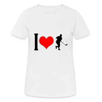 Unihockey - Frauen T-Shirt atmungsaktiv - Weiß - Vorne - AI Model Female 172 dark (172cm)