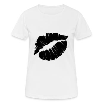 Lèvre - T-shirt respirant Femme - blanc - Devant - AI Model Female 172 dark (172cm)