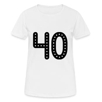40 JAHRE. 40-jähriges JUBILÄUM. JUBILÄUM 40 JAHRE. 40 - Frauen T-Shirt atmungsaktiv - Weiß - Vorne - AI Model Female 172 dark (172cm)