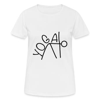 Conception d’exercices de yoga - T-shirt respirant Femme - blanc - Devant - AI Model Female 172 dark (172cm)