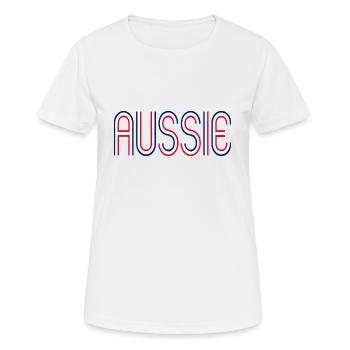 AUSSIE - T-shirt respirant Femme - blanc - Devant - AI Model Female 172 dark (172cm)