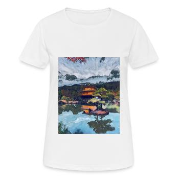 Kinkakuji, Kyoto, Japon - T-shirt respirant Femme - blanc - Devant - AI Model Female 172 dark (172cm)