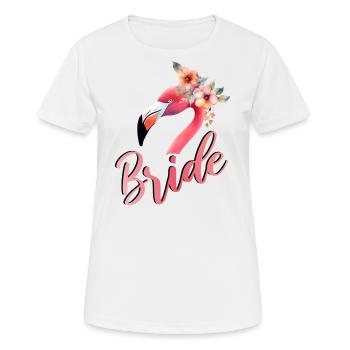 Flamingo Mariée Enterrement de vie de garçon Mariage Mariage Groupe Chemise 1 - T-shirt respirant Femme - blanc - Devant - AI Model Female 172 dark (172cm)
