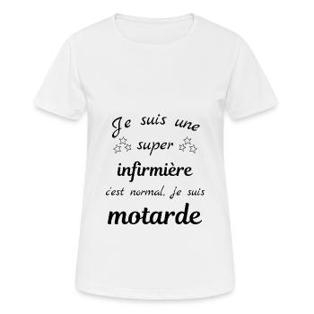 Je suis une super infirmière motarde ! - T-shirt respirant Femme - blanc - Devant - AI Model Female 172 dark (172cm)