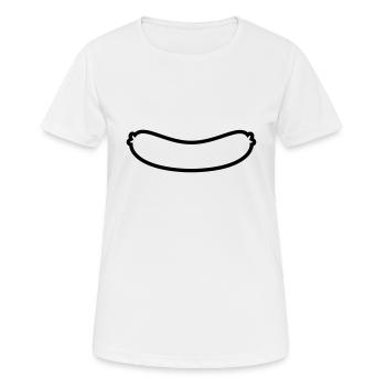 Plan de la saucisse - T-shirt respirant Femme - blanc - Devant - AI Model Female 172 dark (172cm)